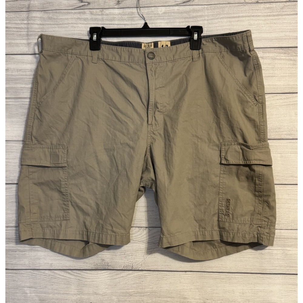 RedHead Men Cargo Shorts 46 Khaki Cotton Ripstop Outdoor Hiking